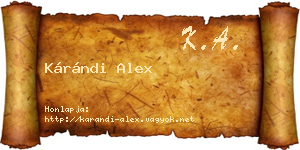 Kárándi Alex névjegykártya
